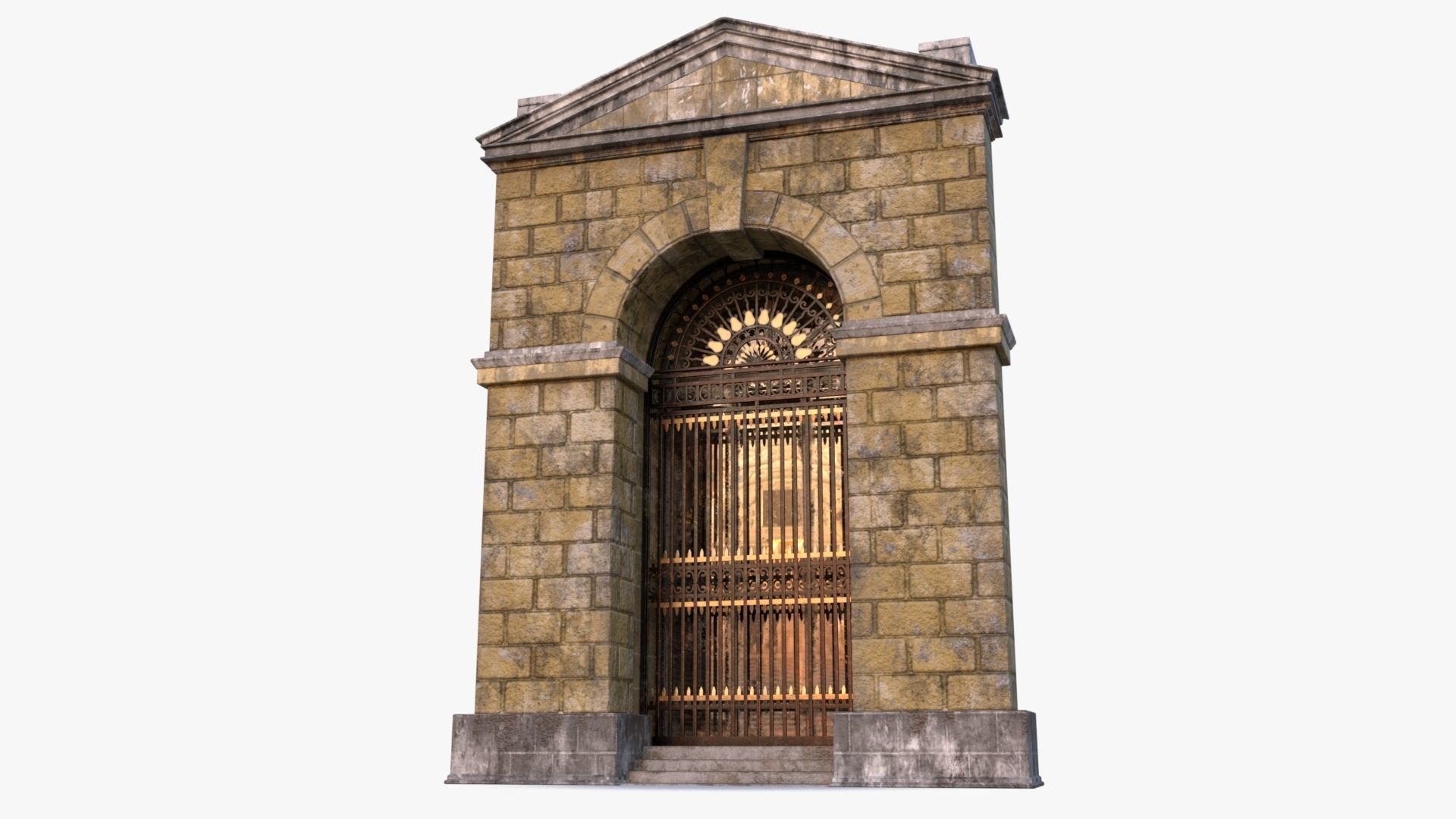 arched Door 0001 Low-poly 3D model_7