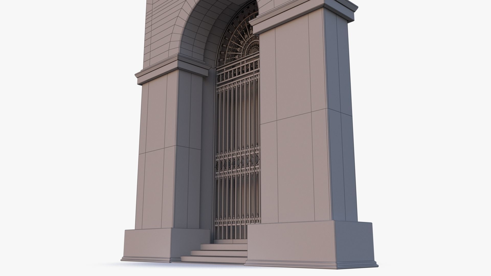 arched Door 0001 Low-poly 3D model_21