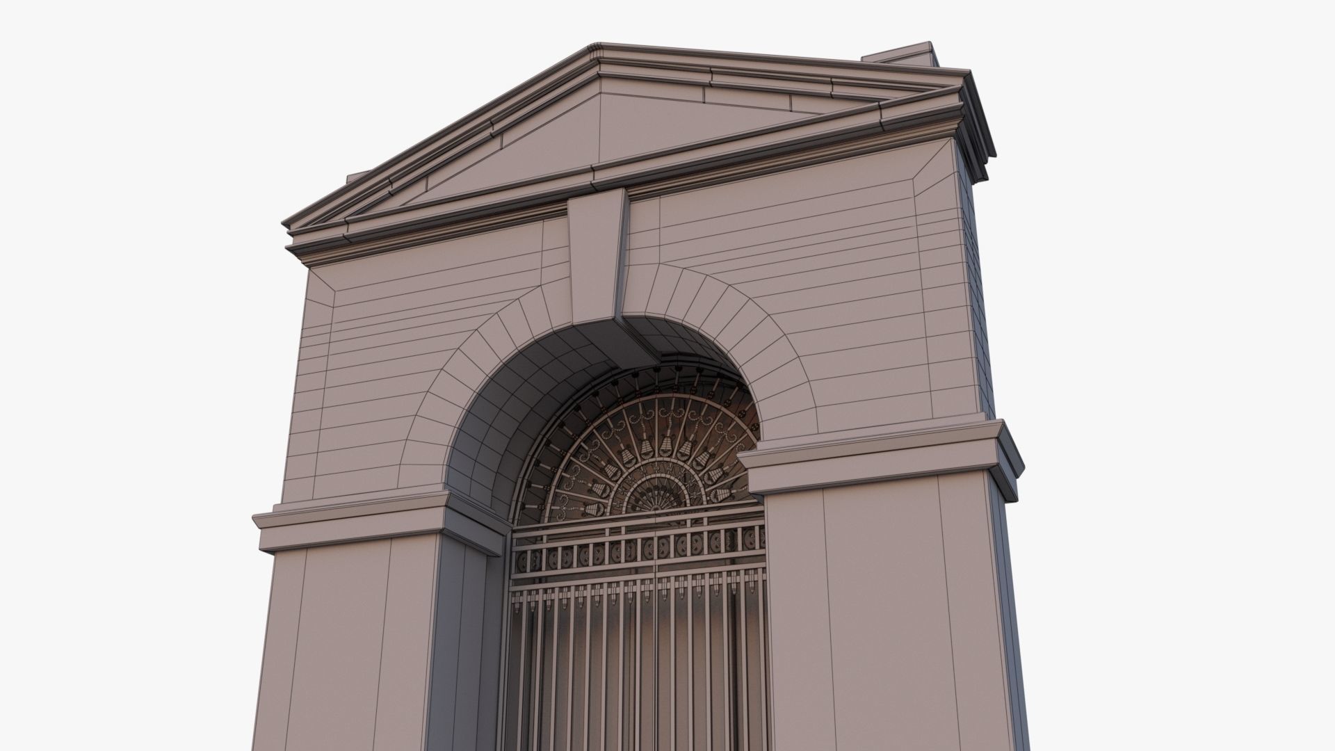 arched Door 0001 Low-poly 3D model_20