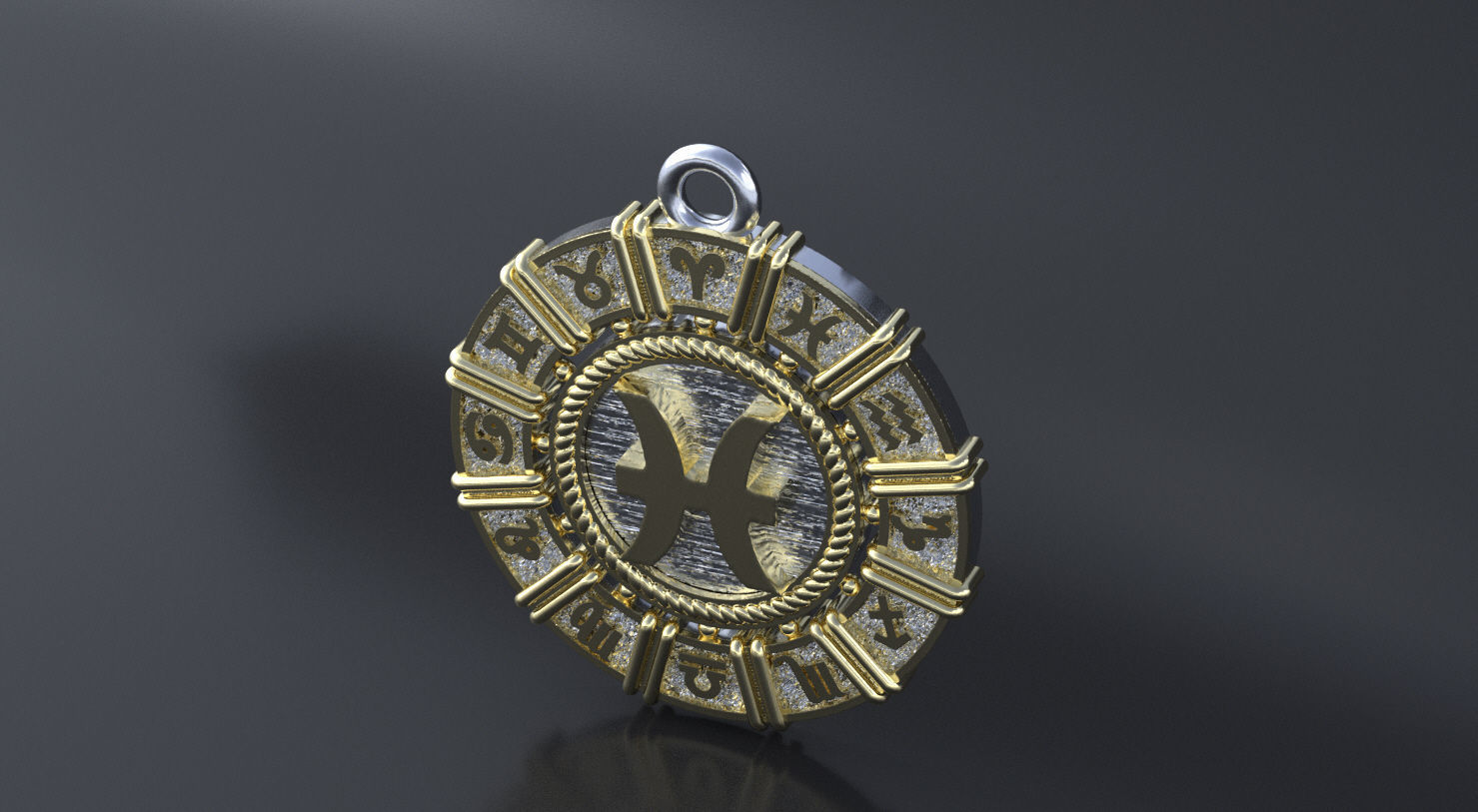 Zodiac symbol   pisces 3D print model 3D print model_2