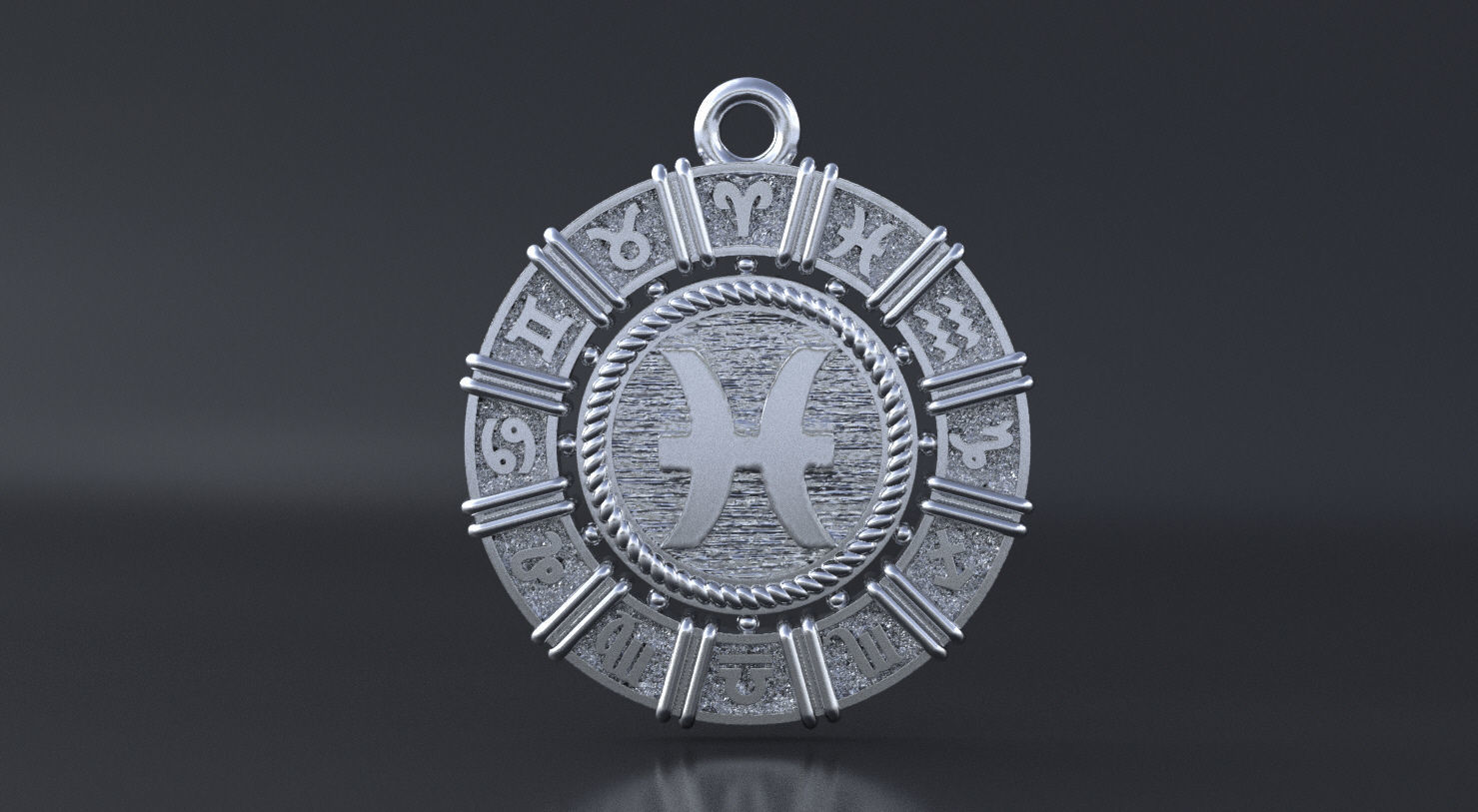 Zodiac symbol   pisces 3D print model 3D print model_4