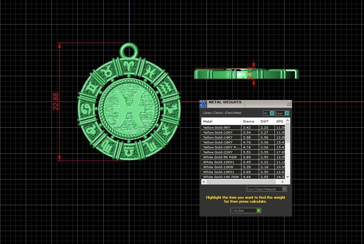 Zodiac symbol   pisces 3D print model 3D print model_7