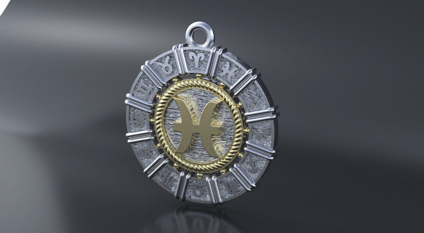 Zodiac symbol   pisces 3D print model 3D print model_3