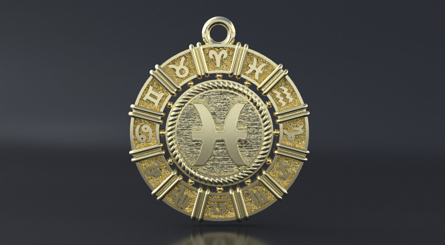 Zodiac symbol   pisces 3D print model 3D print model_6