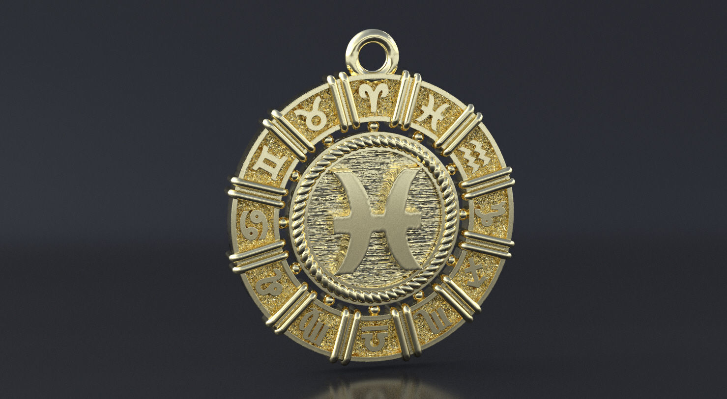 Zodiac symbol   pisces 3D print model 3D print model_5