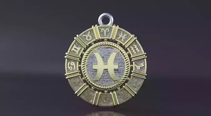 Zodiac symbol   pisces 3D print model 3D print model