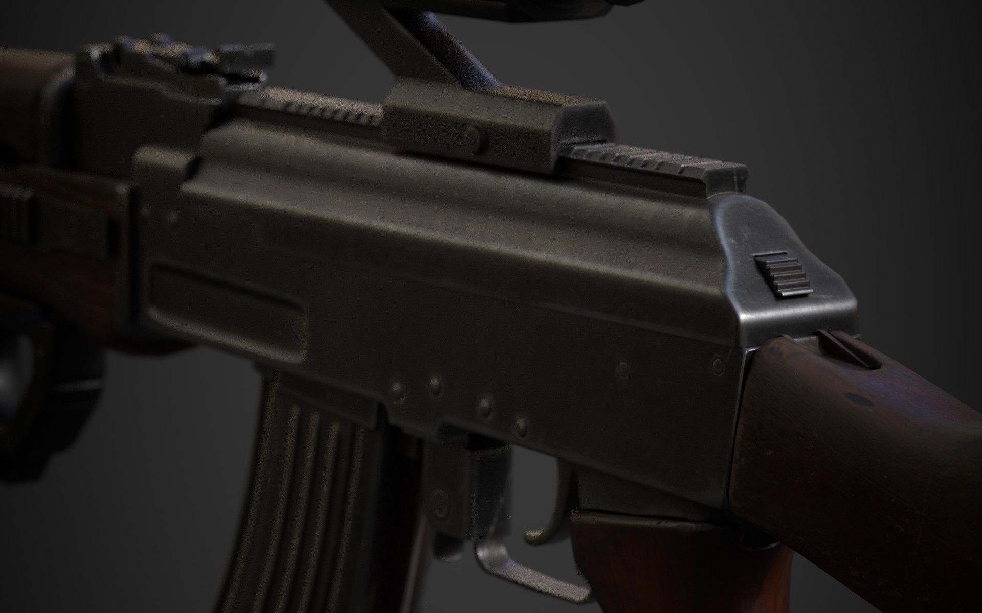 AK-47 rifle Low-poly 3D model_17