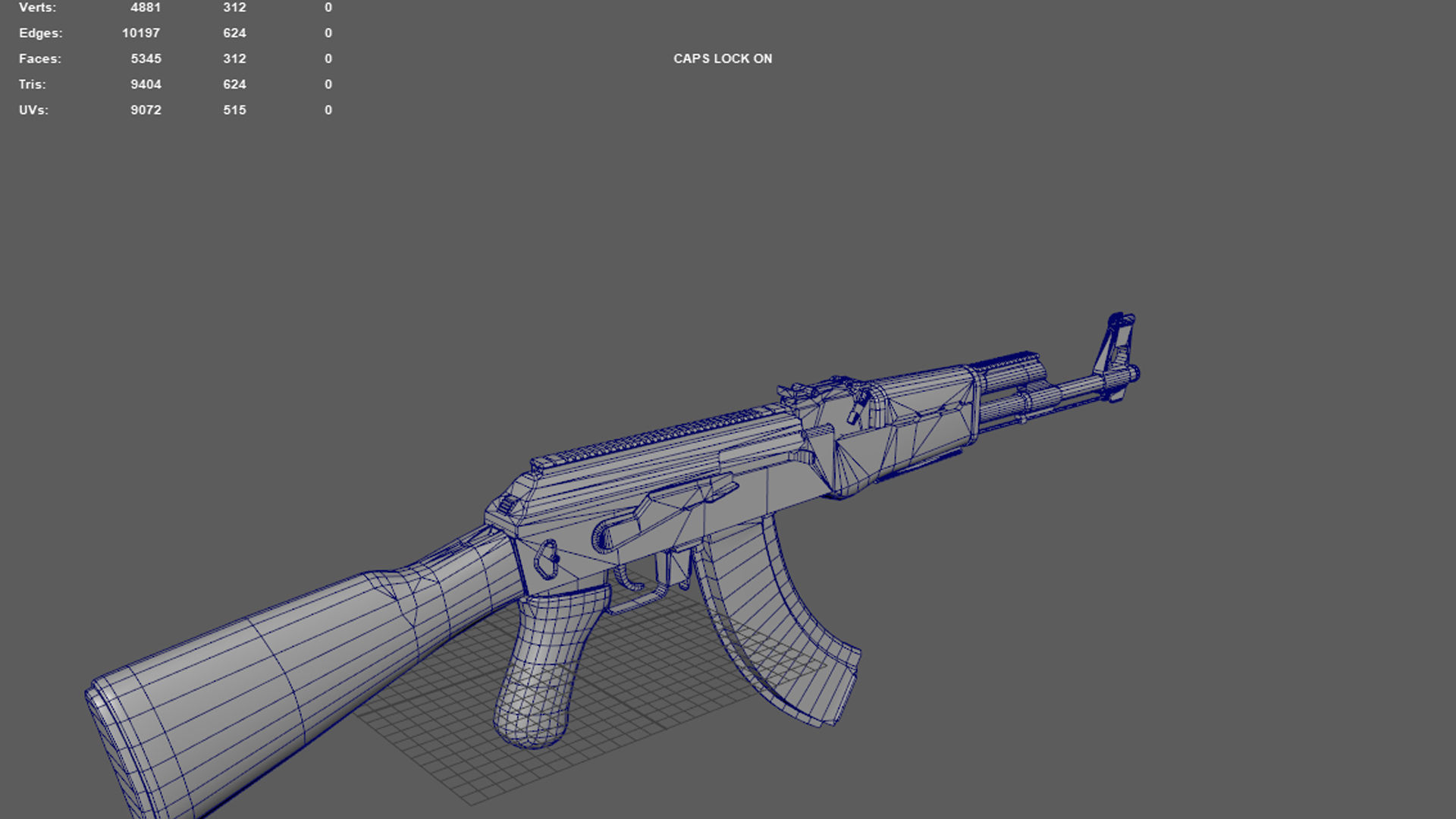 AK-47 rifle Low-poly 3D model_19