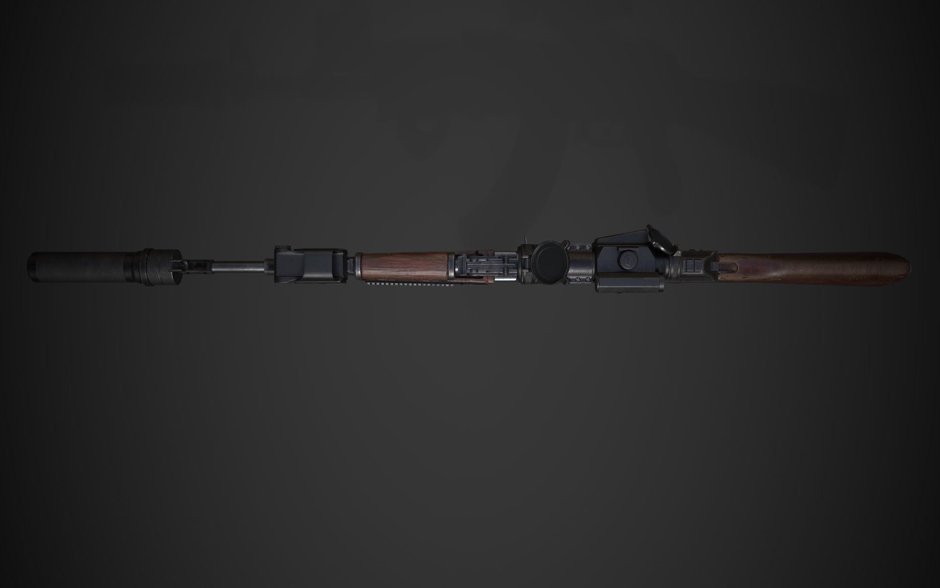 AK-47 rifle Low-poly 3D model_5