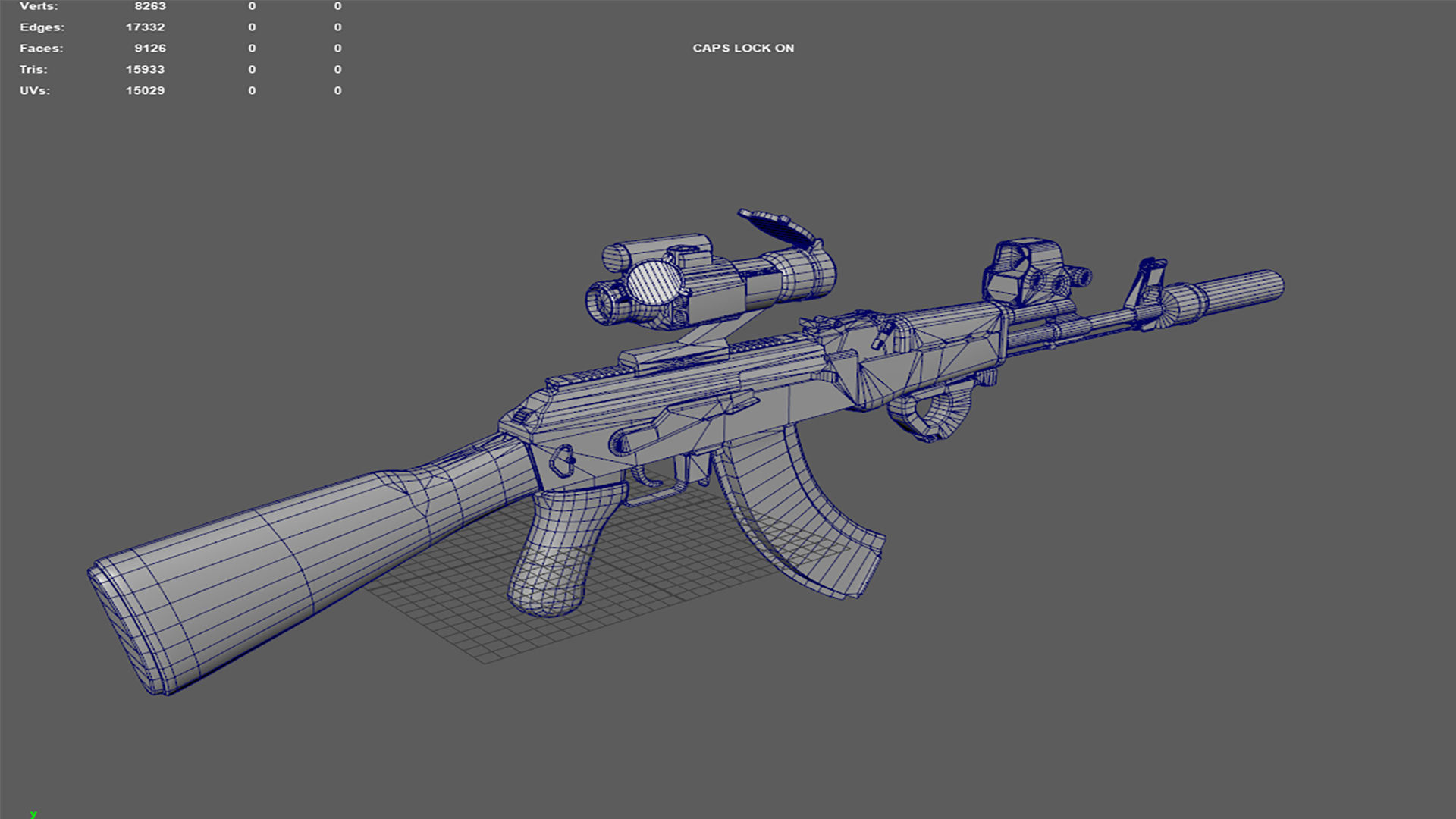 AK-47 rifle Low-poly 3D model_18