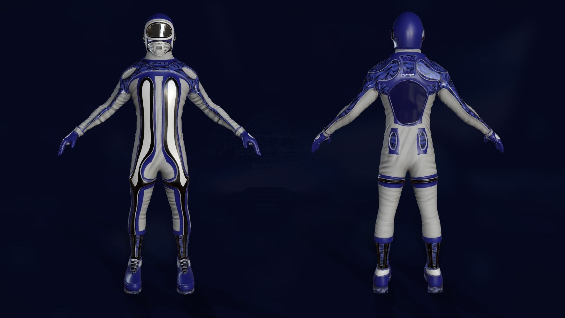 Sci-Fi Pilot Low-poly 3D model_9