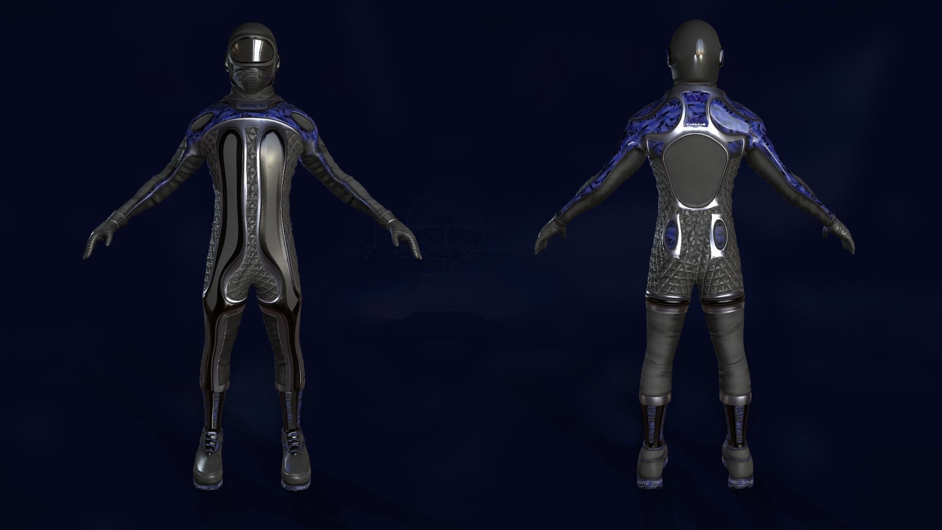 Sci-Fi Pilot Low-poly 3D model_7