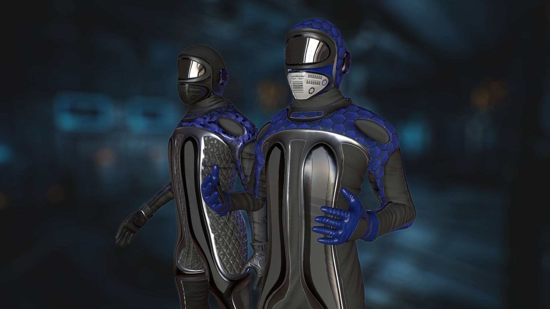 Sci-Fi Pilot Low-poly 3D model_2