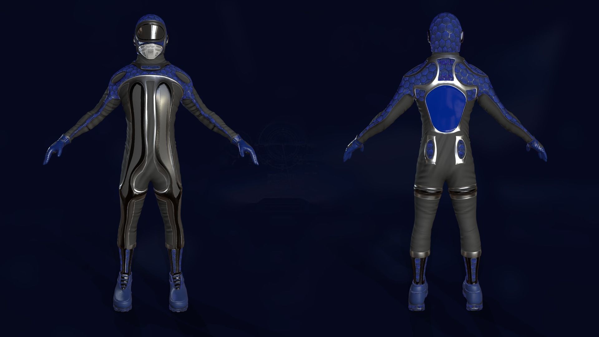 Sci-Fi Pilot Low-poly 3D model_8