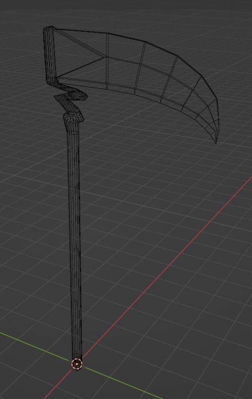 Scythe flag pole Free low-poly 3D model_1