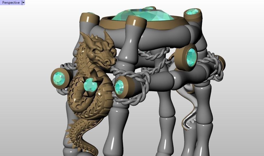 dragon ring 3D print model_20