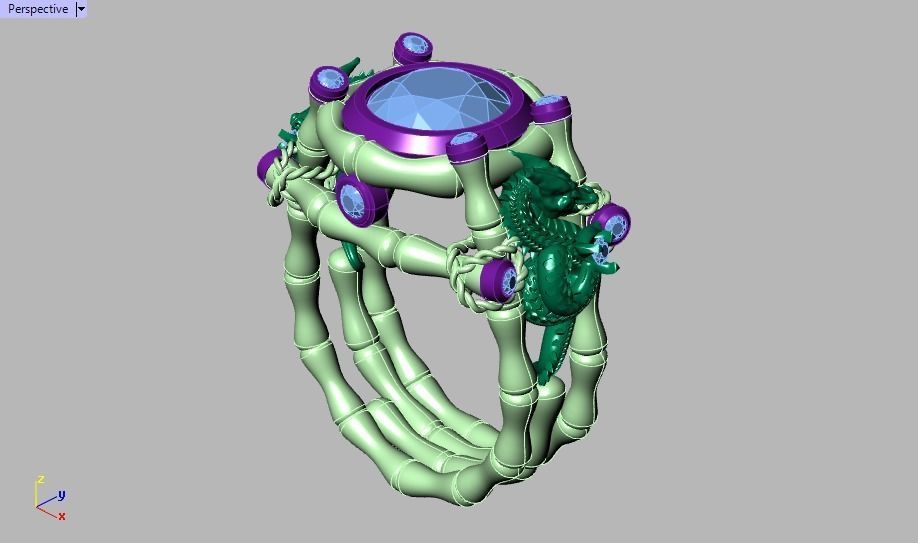 dragon ring 3D print model_13