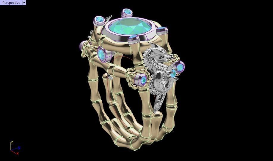 dragon ring 3D print model_18