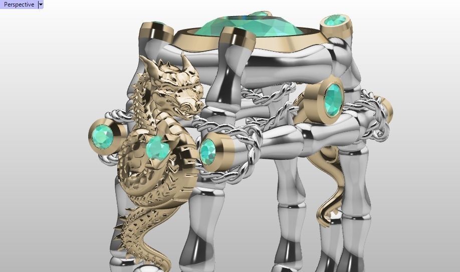 dragon ring 3D print model_22