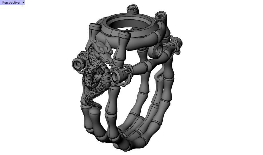 dragon ring 3D print model_21