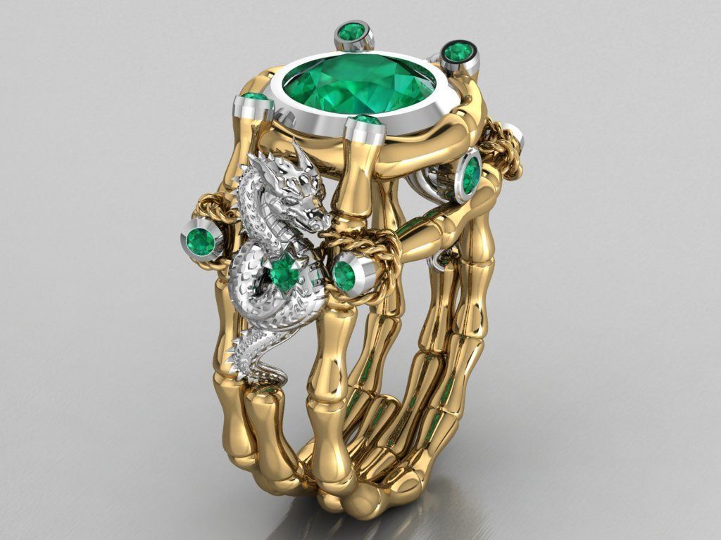 dragon ring 3D print model_3