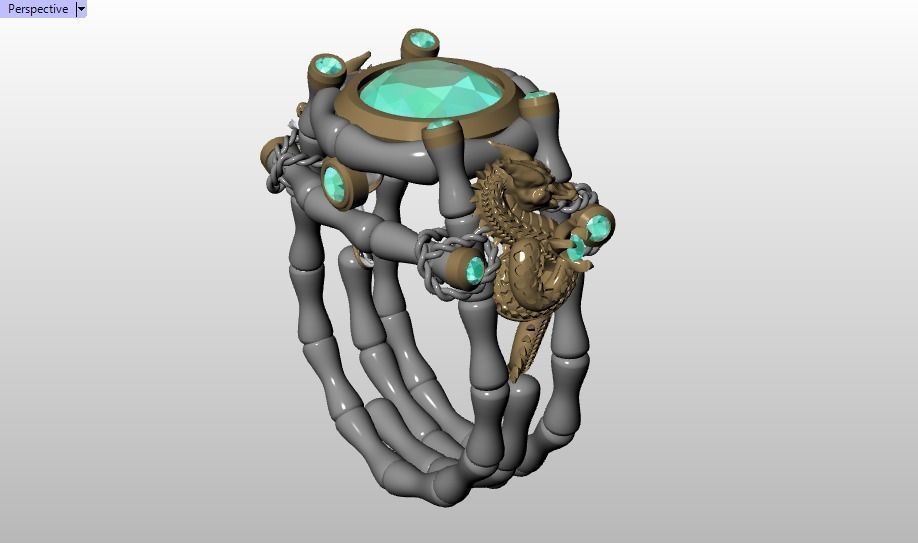 dragon ring 3D print model_15