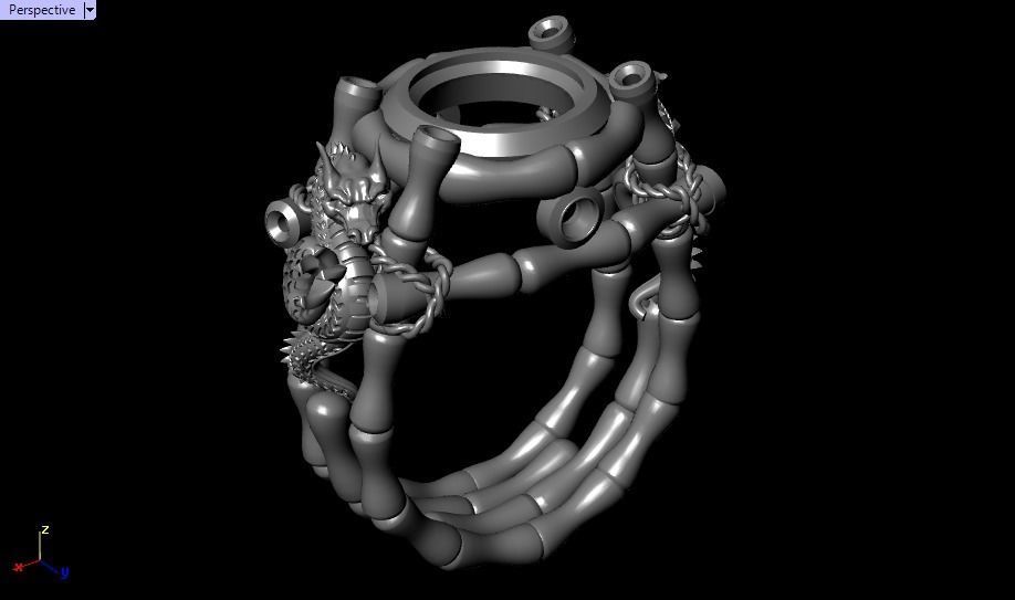 dragon ring 3D print model_26