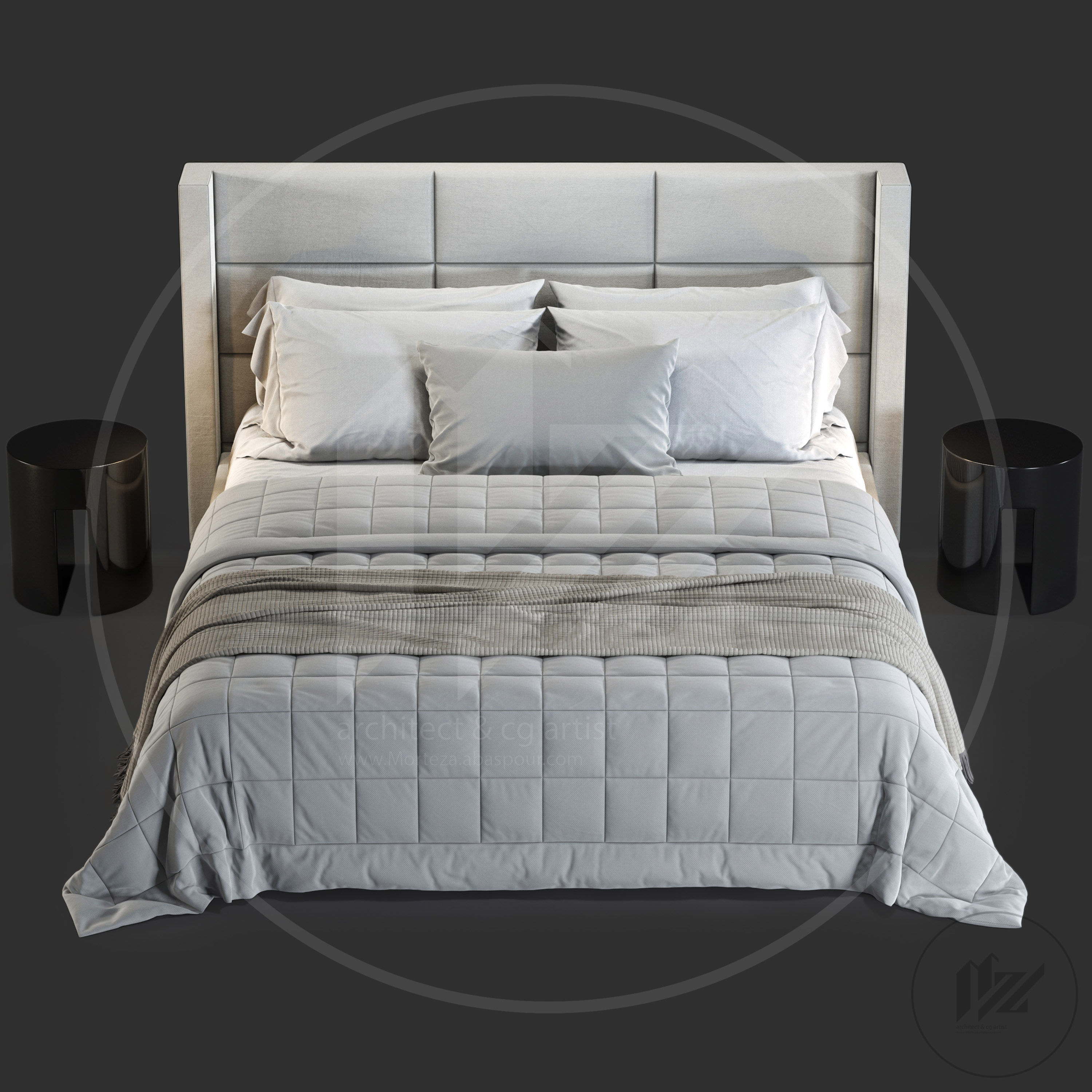 Rh Mdena Rectangular Bed No2 3D model_2