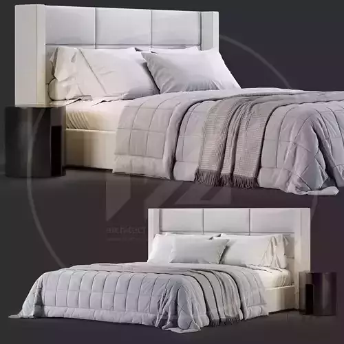 Rh Mdena Rectangular Bed No2 3D model
