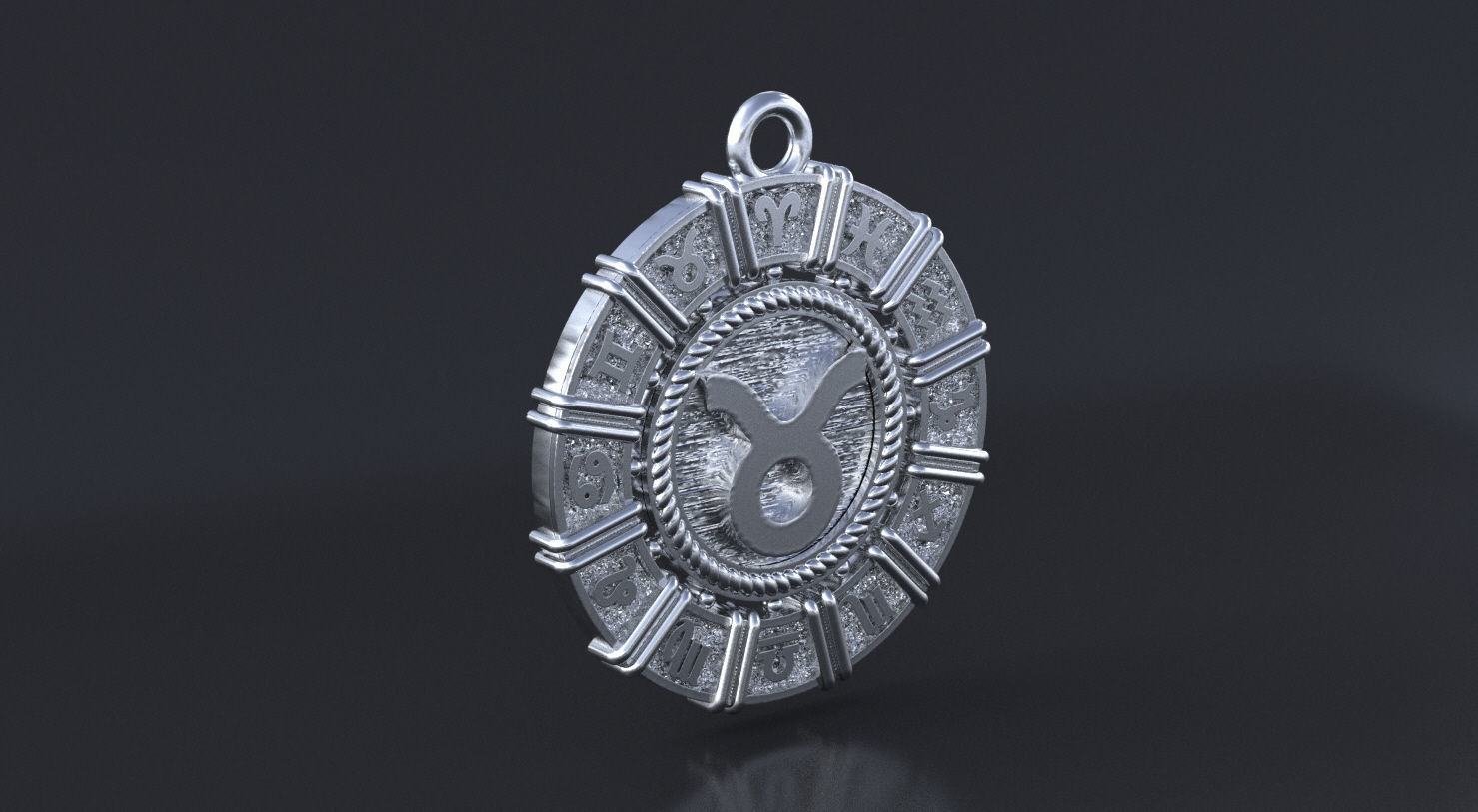 Zodiac symbol  Taurus 3D print model 3D print model_5