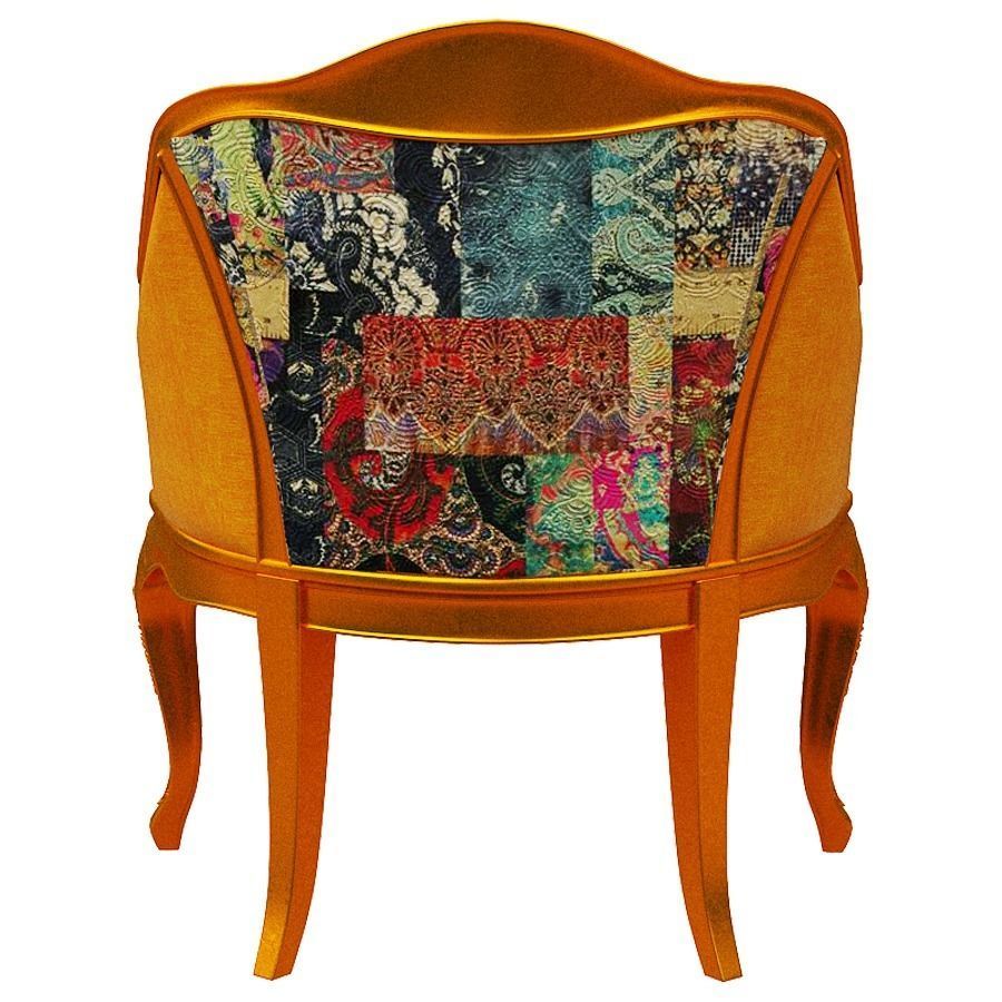 Classical armchair Low-poly 3D model_4