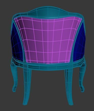 Classical armchair Low-poly 3D model_12