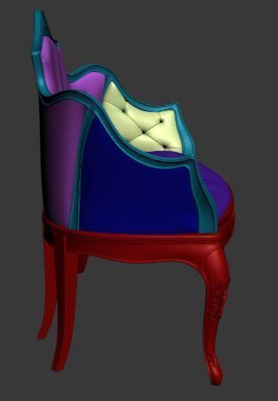 Classical sofa Low-poly 3D model_10