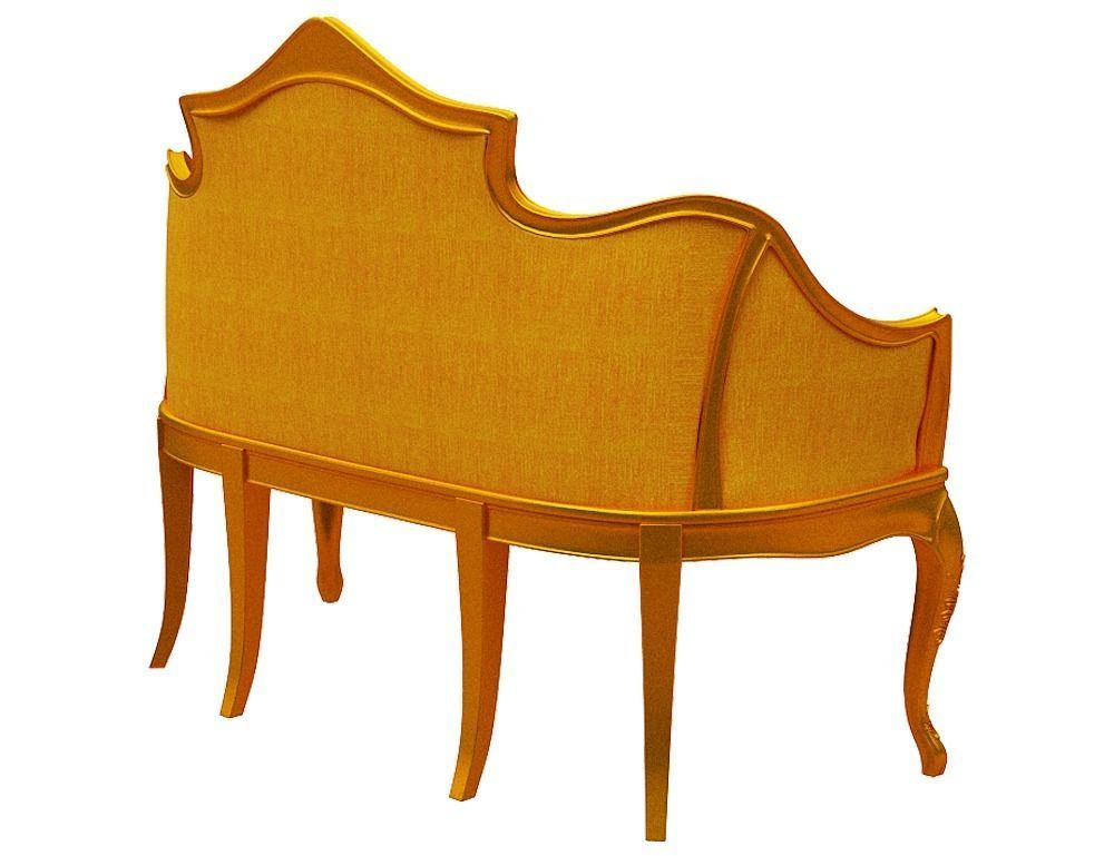 Classical sofa Low-poly 3D model_3