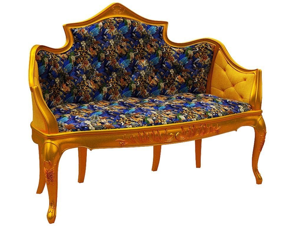 Classical sofa Low-poly 3D model_5