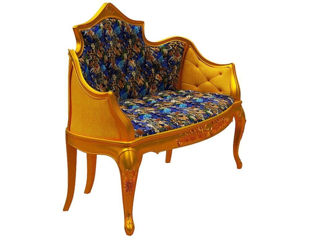 Classical sofa Low-poly 3D model_2