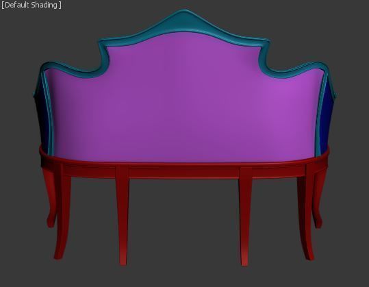 Classical sofa Low-poly 3D model_12
