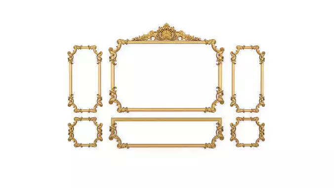 Plaster decorative frame 3d mode 013