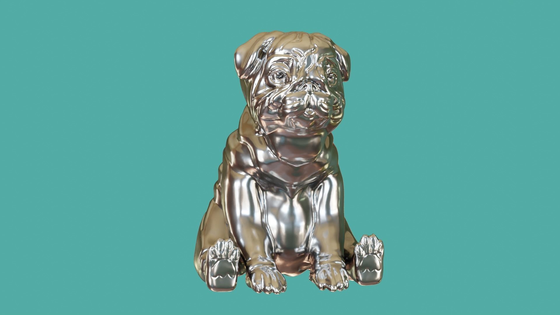 pug  sculpture and intelligence 3D print model_5