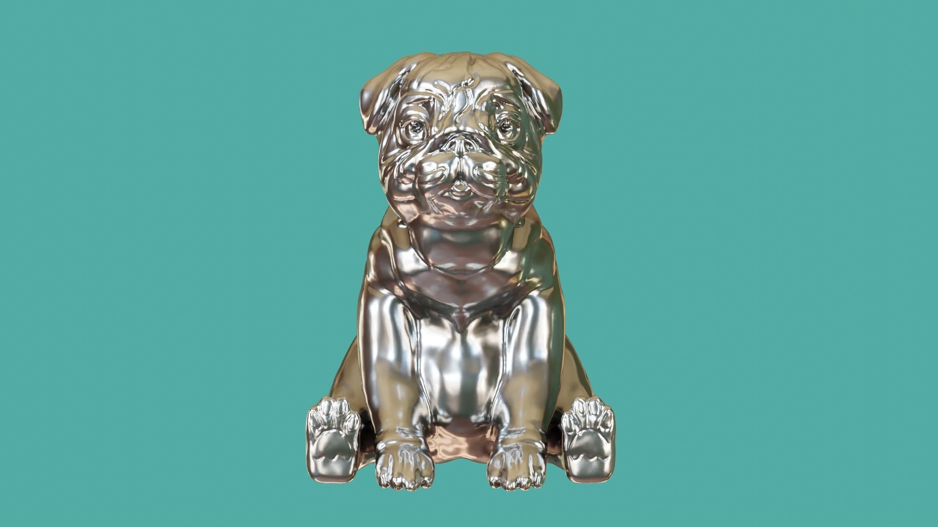 pug  sculpture and intelligence 3D print model_3