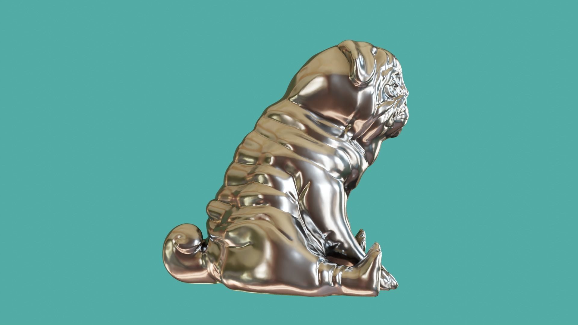pug  sculpture and intelligence 3D print model_7