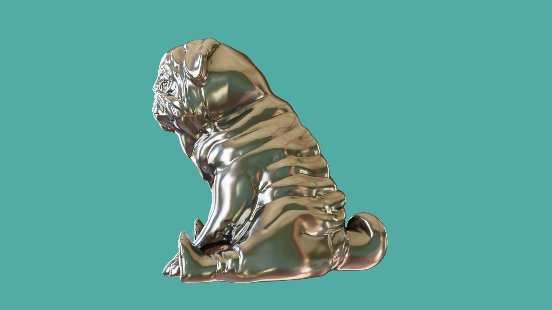 pug  sculpture and intelligence 3D print model_10