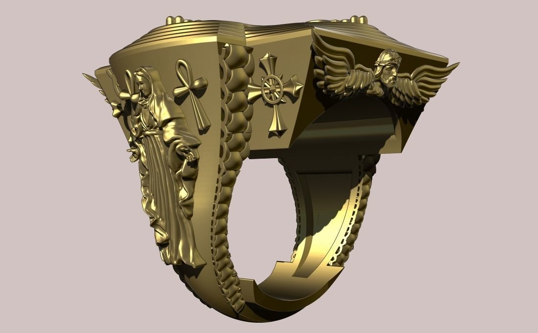 cross ring 3D print model_9