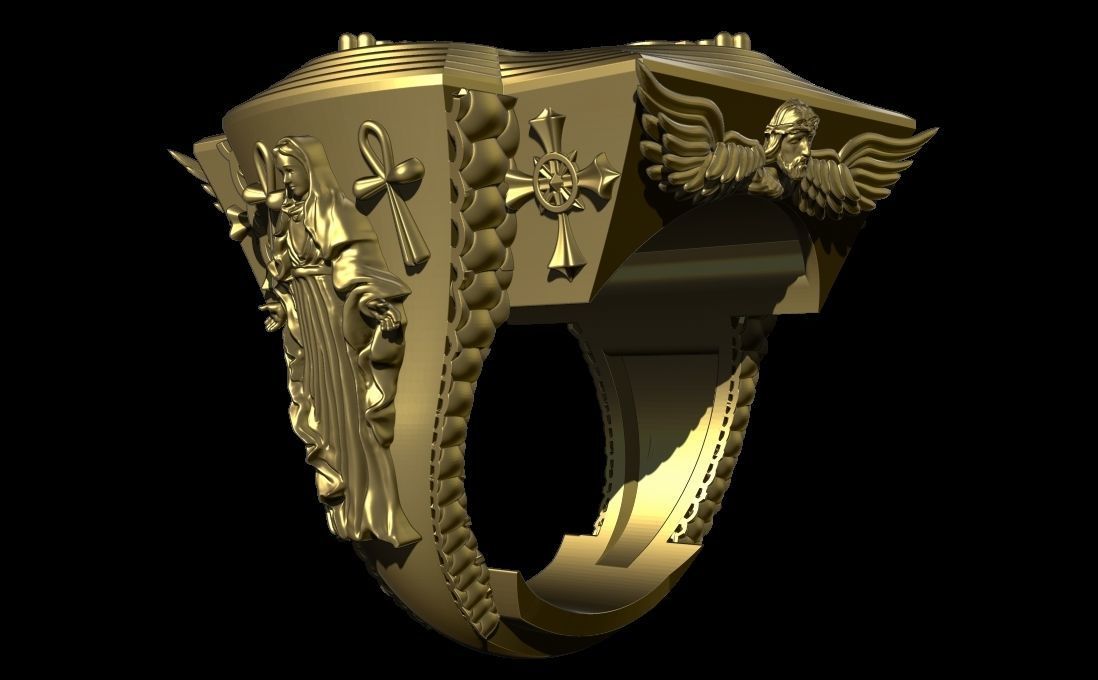 cross ring 3D print model_10