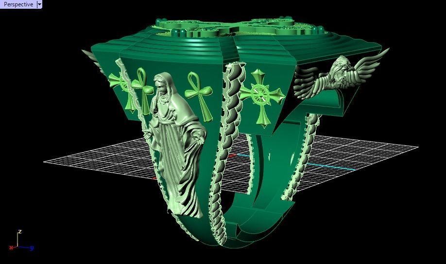 cross ring 3D print model_7