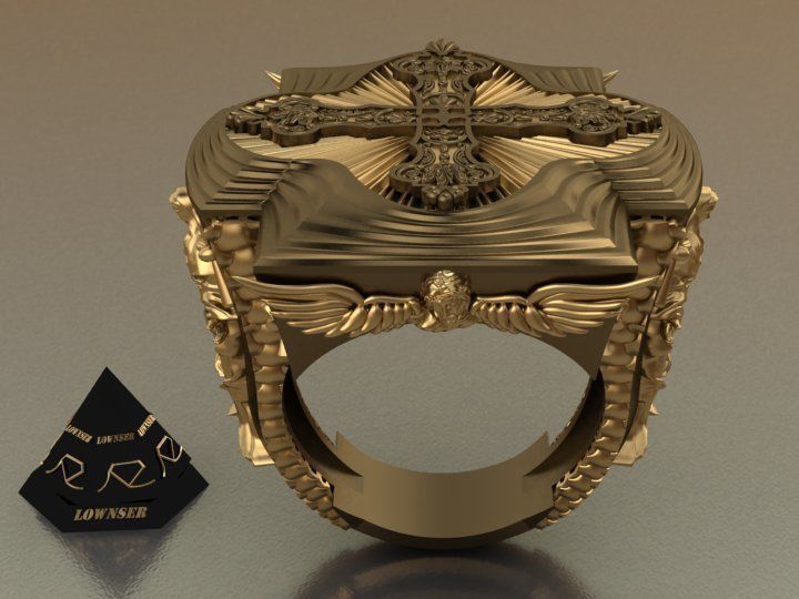 cross ring 3D print model_2