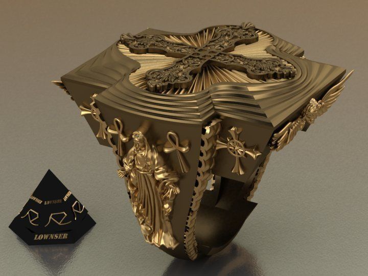 cross ring 3D print model_5