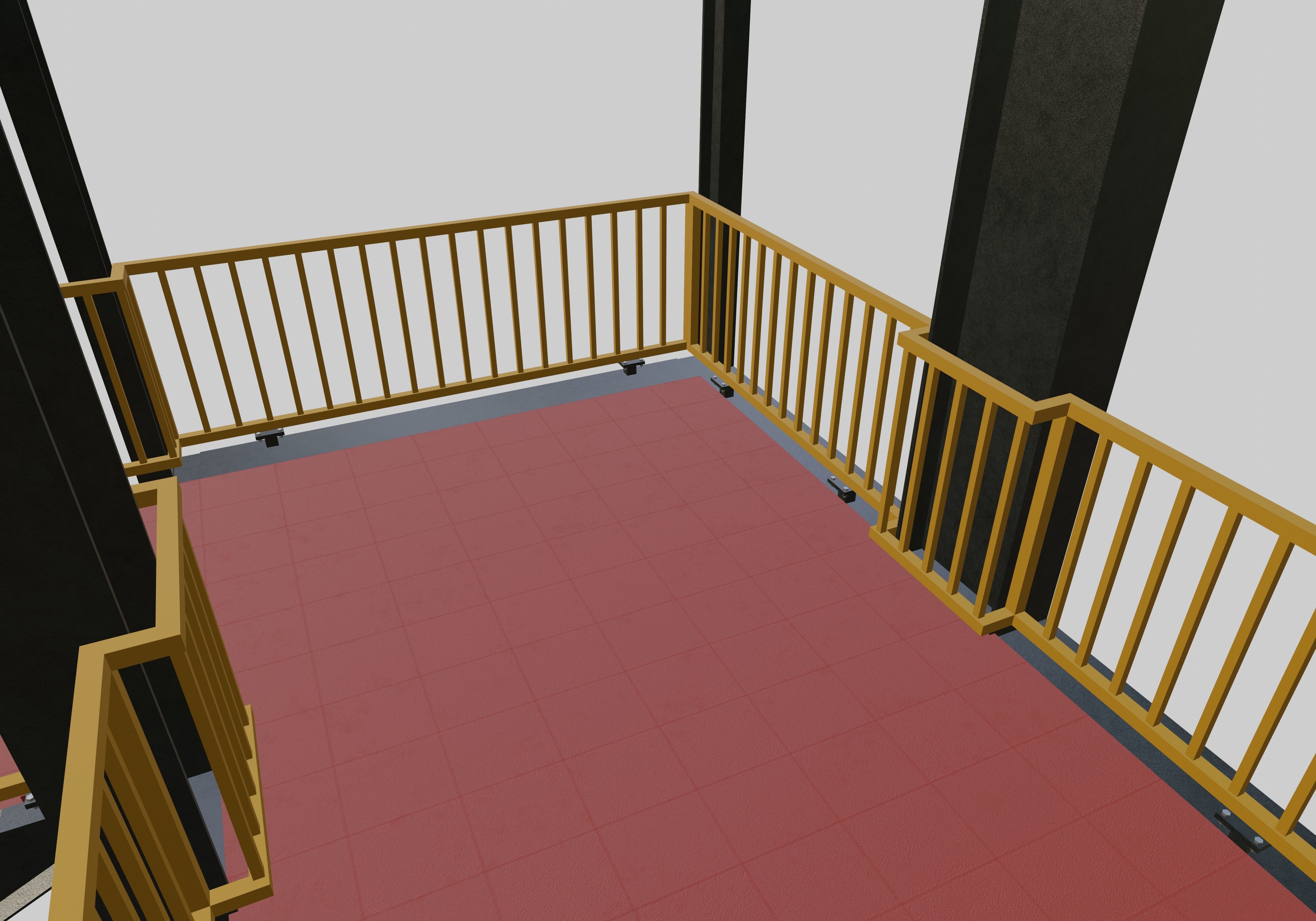 Steel Pedestrian Bridge - Three Columns - Truss Type-10 3D model_29