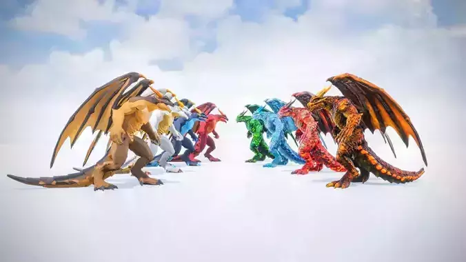 Drake the Dragonkin Low-poly 3D model