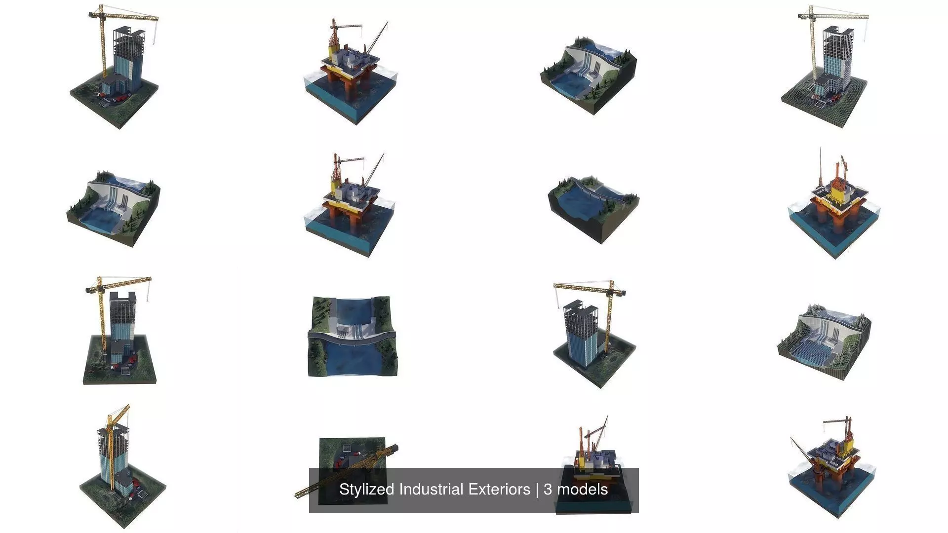 Stylized Industrial Exteriors 3D Model Collection_4